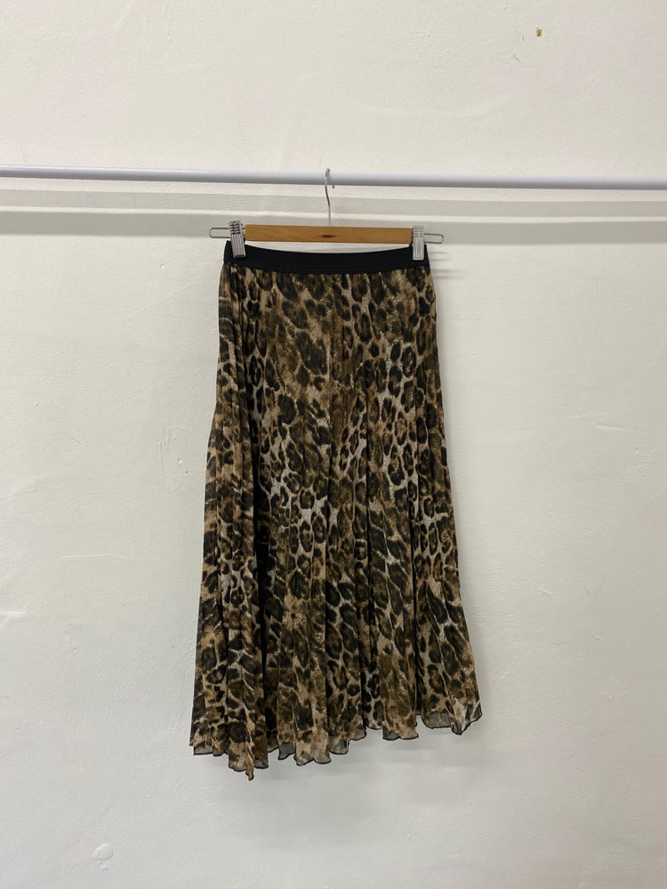 Gorgeous Primark Midi Skirt Uk8 Leopard print pleated EK001