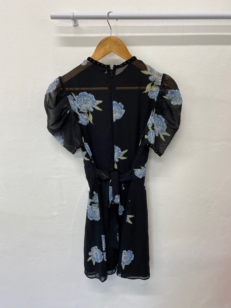 Gorgeous Topshop Summer Dress UK10 Black Oriental floaty Romantic EK001