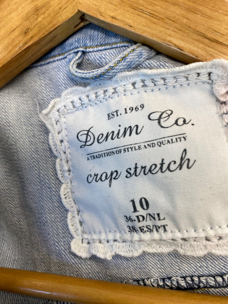 Gorgeous Primark Denim Jacket UK10 Light blue cropped stretch EK00