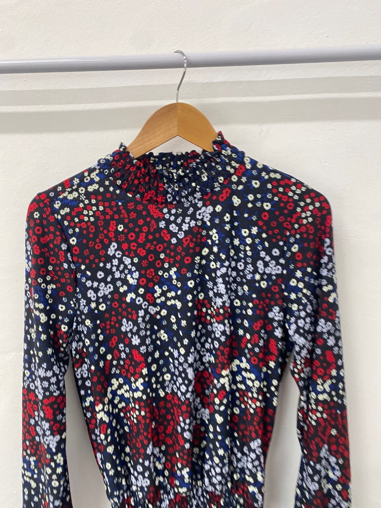 Gorgeous Dorothy Perkins Dress UK12 Navy red floral CF001