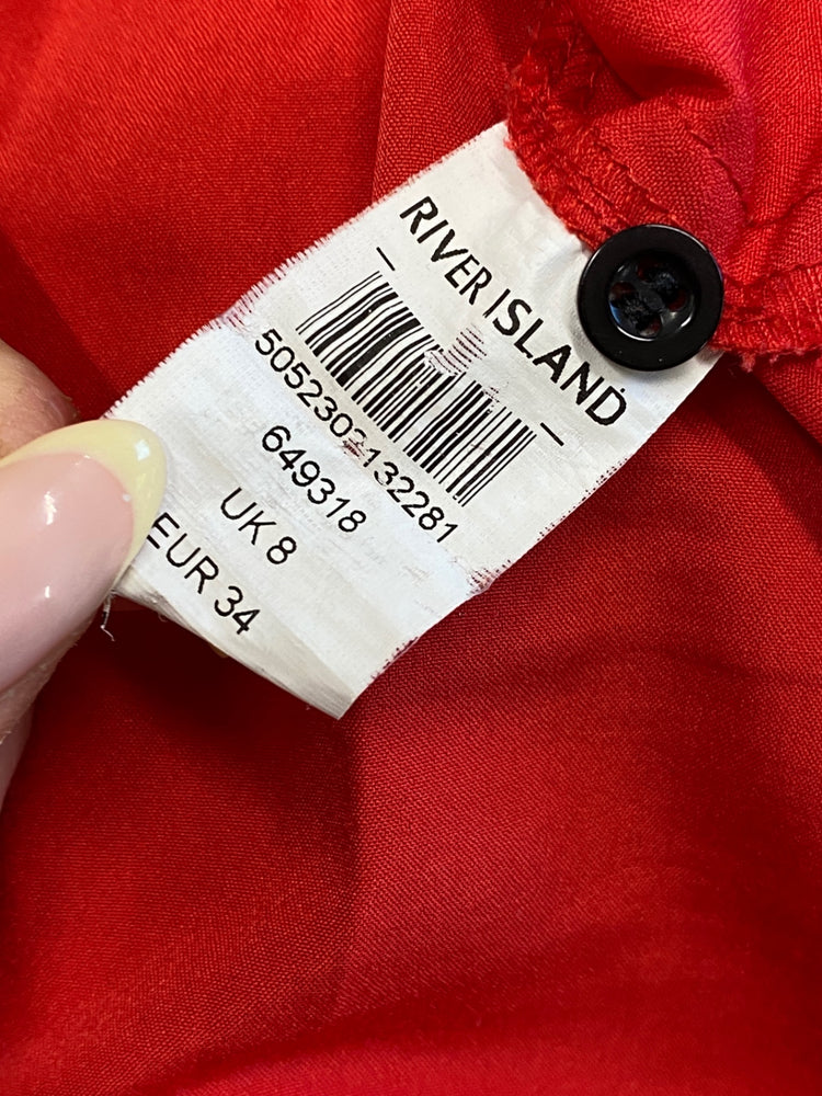 Gorgeous River island Dress UK8 Red floral oriental EK001