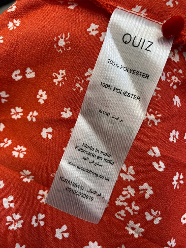 Gorgeous OUIZ Maxi Dress UK8 Red floral summer EK001