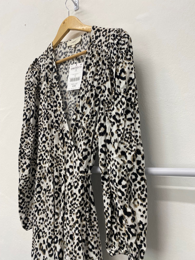 Gorgeous Next Wrap dress UK10 Black & White animal print New CF001