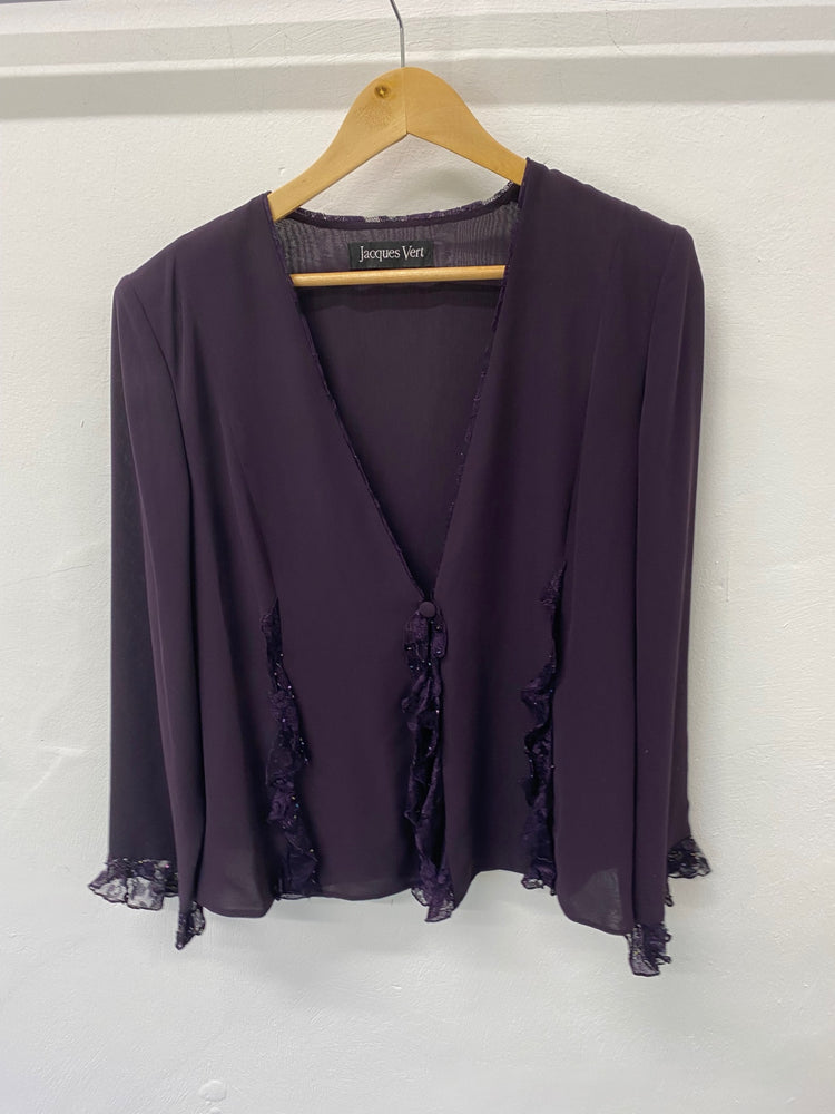 Gorgeous Jacques Vert Blazer Uk14 Purple with sequin embellishments CF001