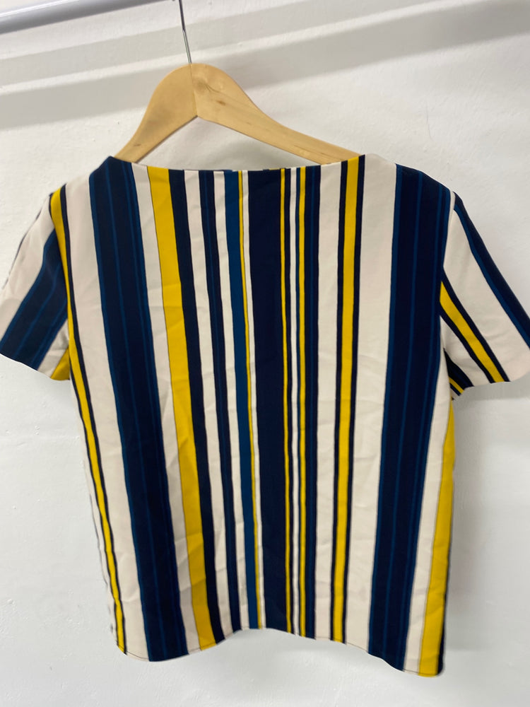 Gorgeous Zara Basic Blouse UK XS Multi-color striped EK001