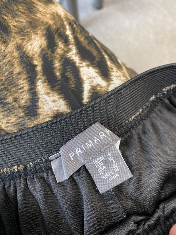 Gorgeous Primark Midi Skirt Uk8 Leopard print pleated EK001