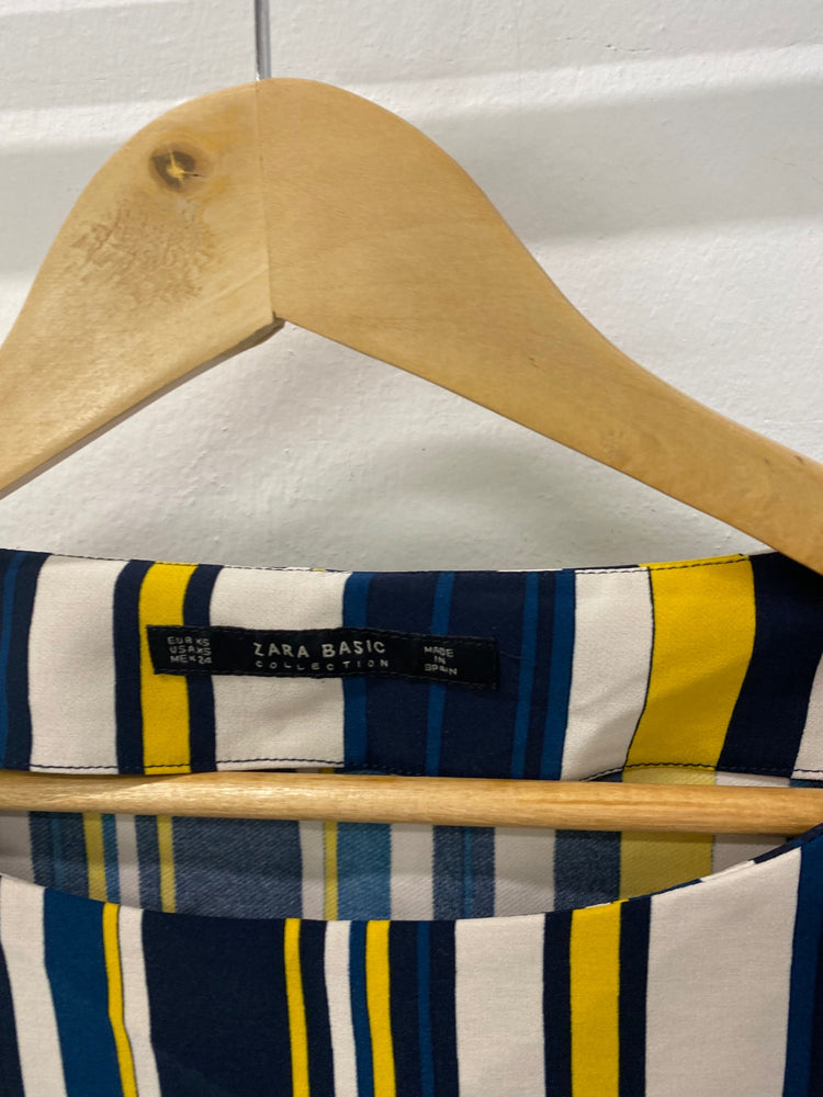 Gorgeous Zara Basic Blouse UK XS Multi-color striped EK001