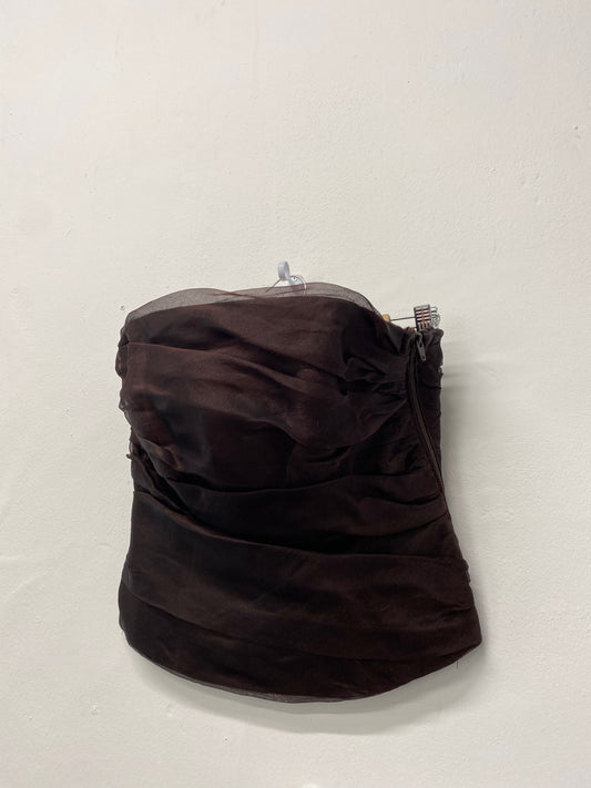 Gorgeous vintage Maggie Stevens Occasion Dress Uk16 Brown Co-ord Two piece LF003