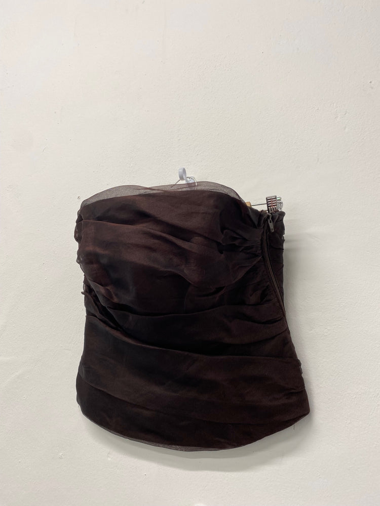 Gorgeous vintage Maggie Stevens Occasion Dress Uk16 Brown Co-ord Two piece LF003