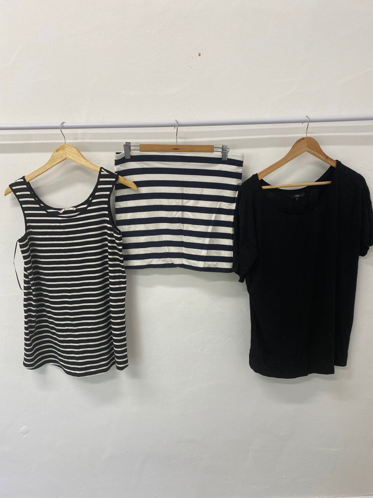 Gorgeous H&M Clothing bundle UK10 Black and White striped Classic summer essentials #2 LF003