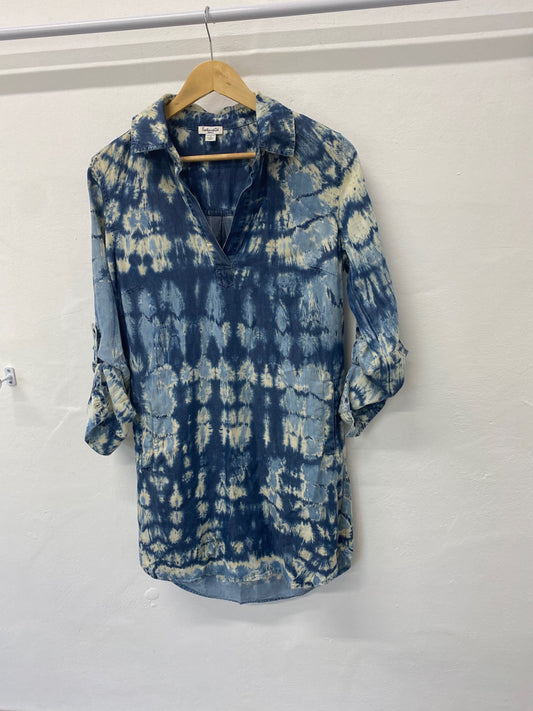 Gorgeous Splendid Tunic Dress UKS Blue & white tie dye LF003