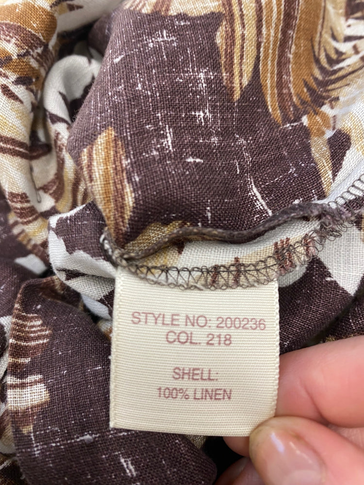 Gorgeous Phase Eight Summer Dress Uk14 Brown & Cream floral Hawaiian ZB001