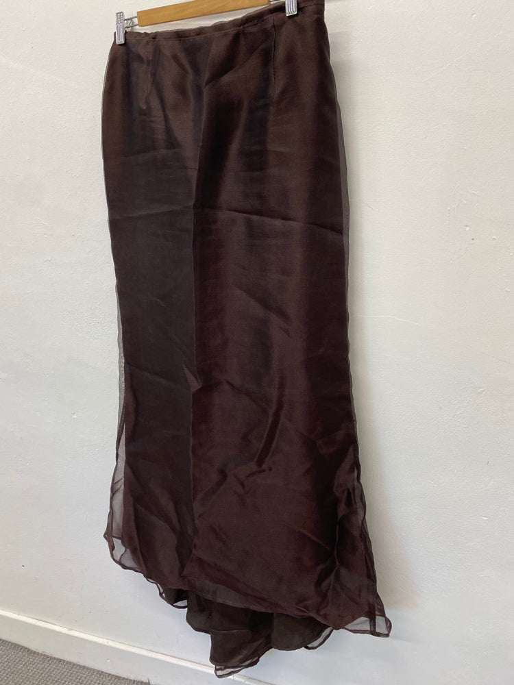 Gorgeous vintage Maggie Stevens Occasion Dress Uk16 Brown Co-ord Two piece LF003