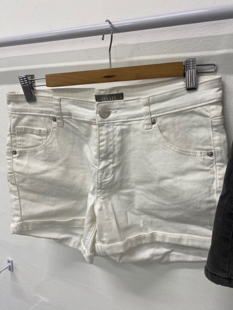 Gorgeous duo of Oasis Shorts UK10 White & Black/ grey LF003