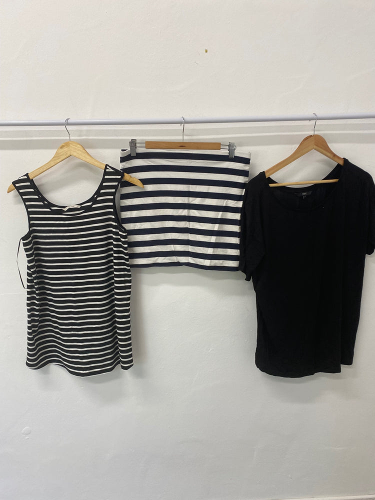 Gorgeous H&M Clothing bundle UK10 Black and White striped Classic summer essentials #2 LF003