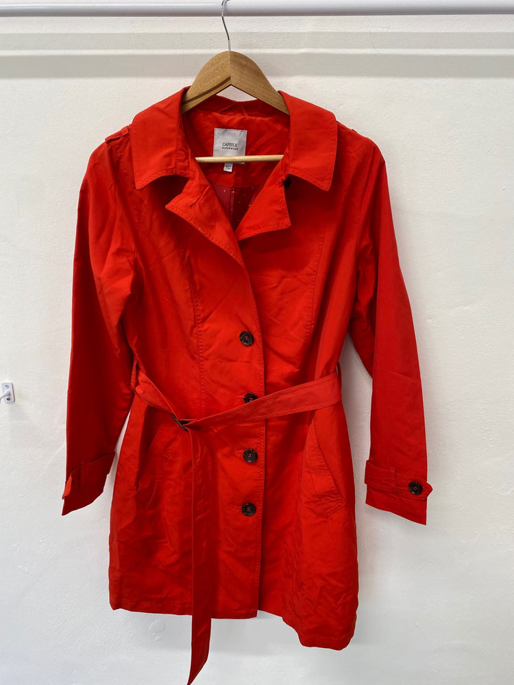 Gorgeous CAPSULE OUTERWEAR Trench Coat UK12 Red Classic short mac ZB001