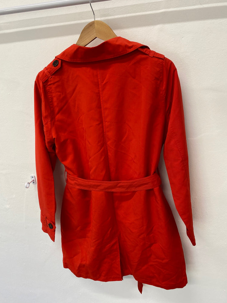 Gorgeous CAPSULE OUTERWEAR Trench Coat UK12 Red Classic short mac ZB001