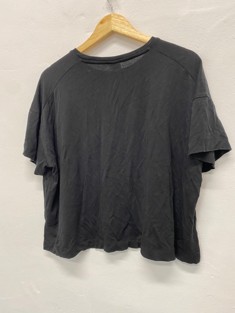 Gorgeous John Lewis Cropped T-Shirt UK12 Black Classic oversized ZB001
