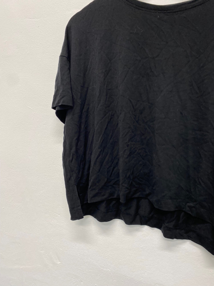 Gorgeous John Lewis Cropped T-Shirt UK12 Black Classic oversized ZB001