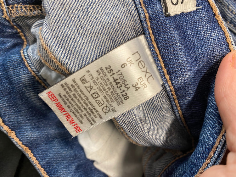 Gorgeous Next Denim Shorts UK6 Blue Boy Short Mid Rise ZB001