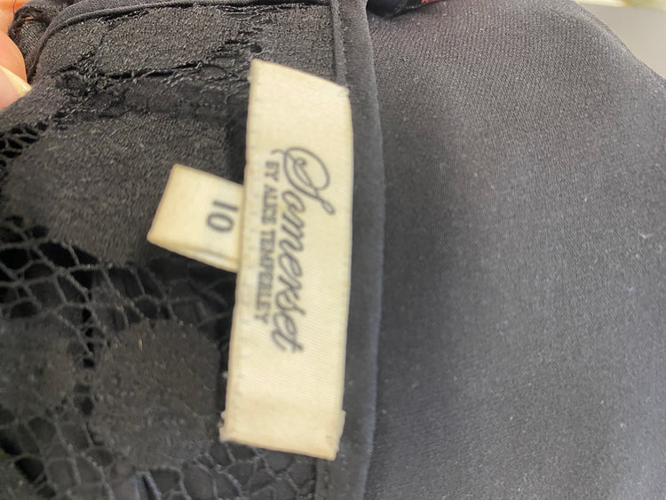 Gorgeous Somerset by Alice Temperley Dress UK10 Black lace LT002