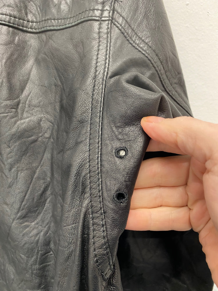 Fabulous Burberry Leather biker Jacket 40R Black utility biker Buttersoft LT002