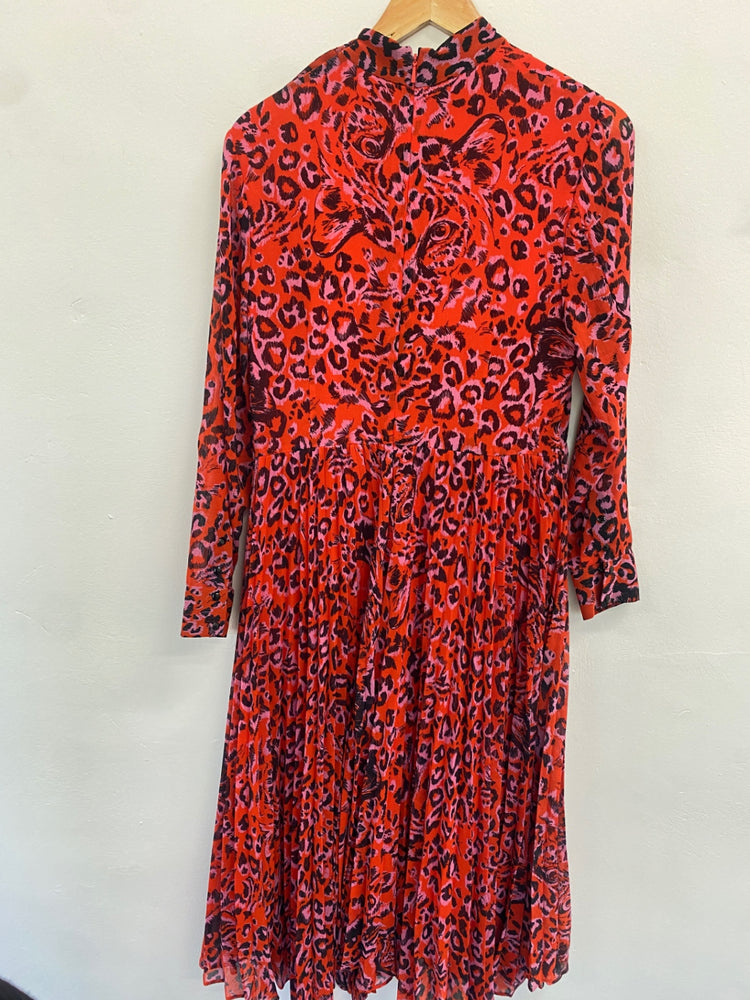 Gorgeous Whistles Dress UK12 Red animal print LT002
