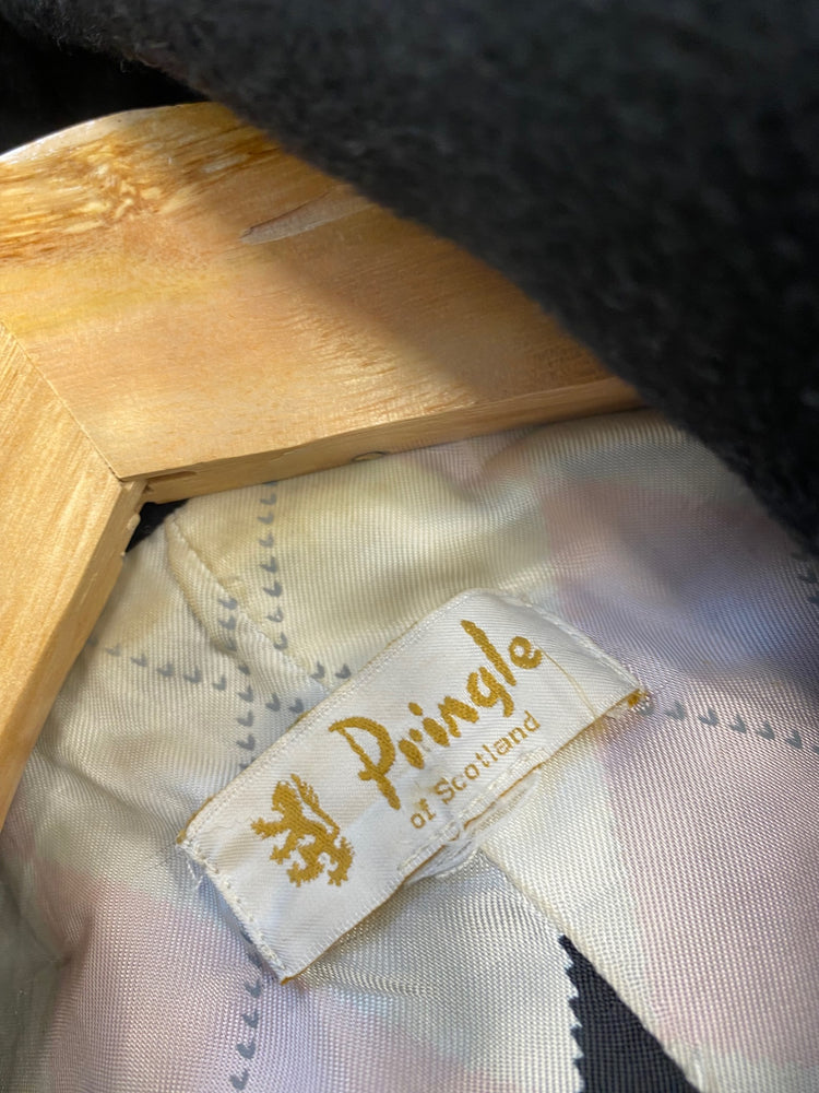 Fabulous Pringle Trench Coat UK12 Black long Trench Cashmere blend LT002