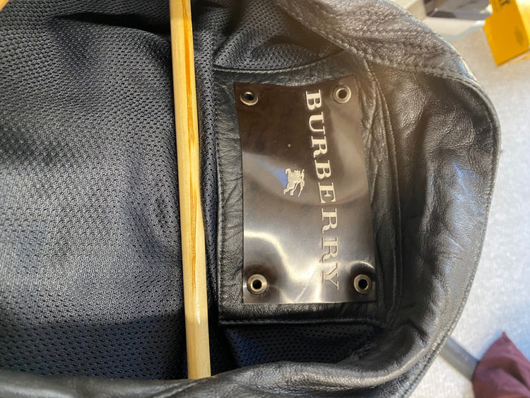 Fabulous Burberry Leather biker Jacket 40R Black utility biker Buttersoft LT002