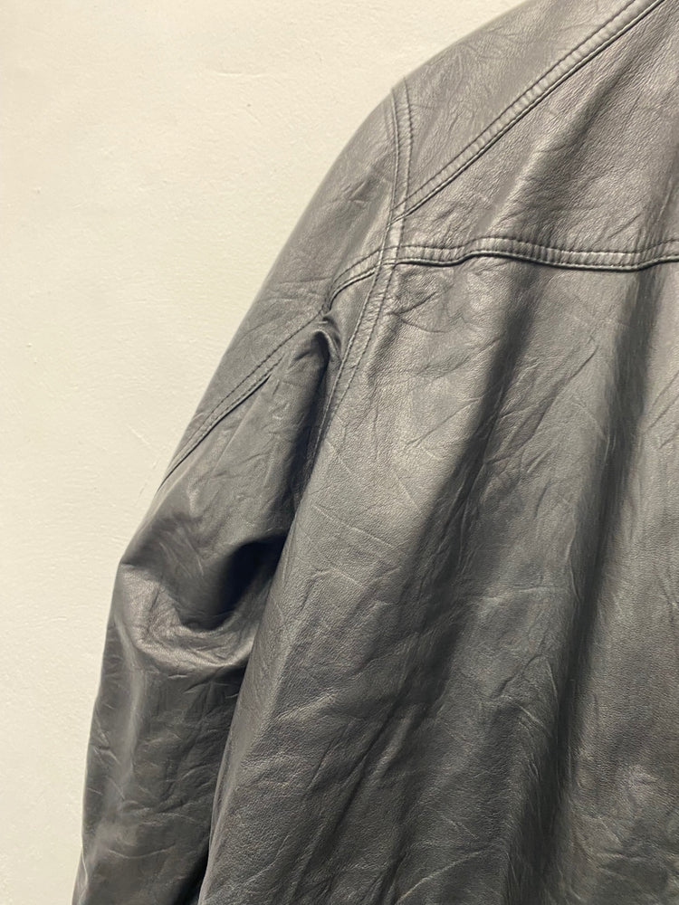 Fabulous Burberry Leather biker Jacket 40R Black utility biker Buttersoft LT002