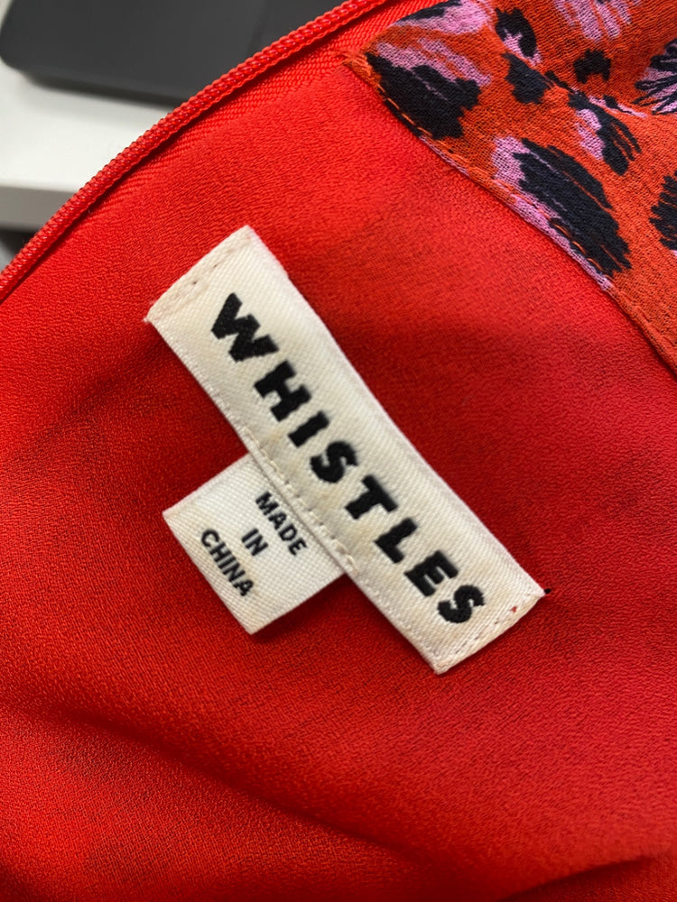 Gorgeous Whistles Dress UK12 Red animal print LT002