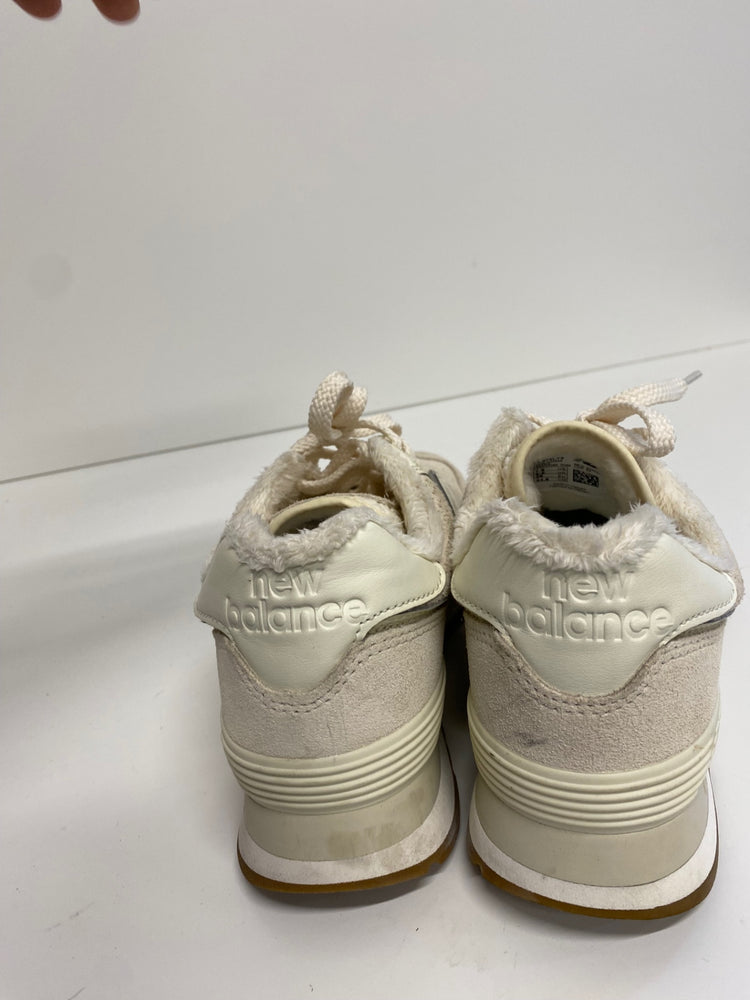 Gorgeous New Balance 574 Moon Leopard Sneakers Uk5.5 Cream & faux fur LT002