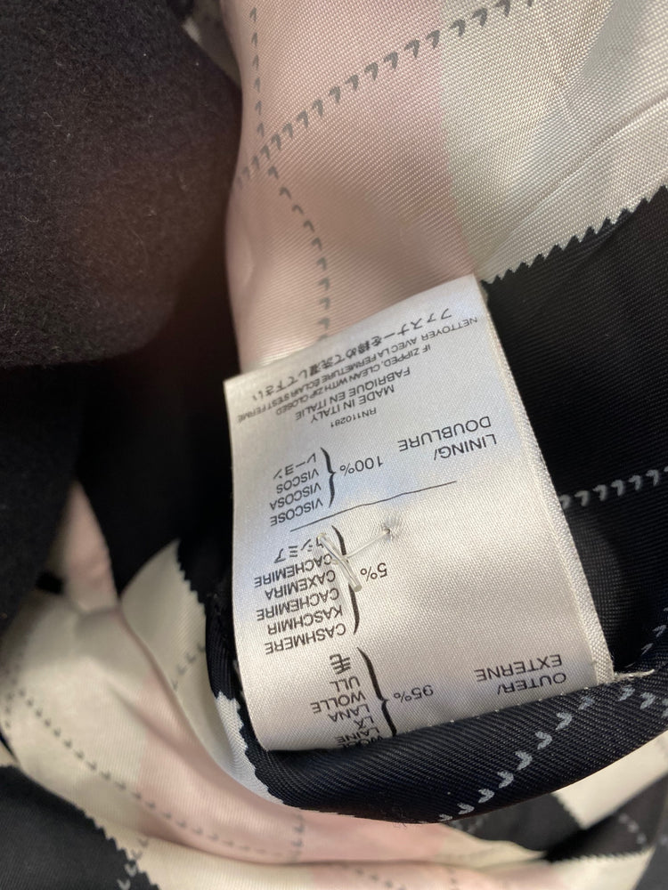 Fabulous Pringle Trench Coat UK12 Black long Trench Cashmere blend LT002