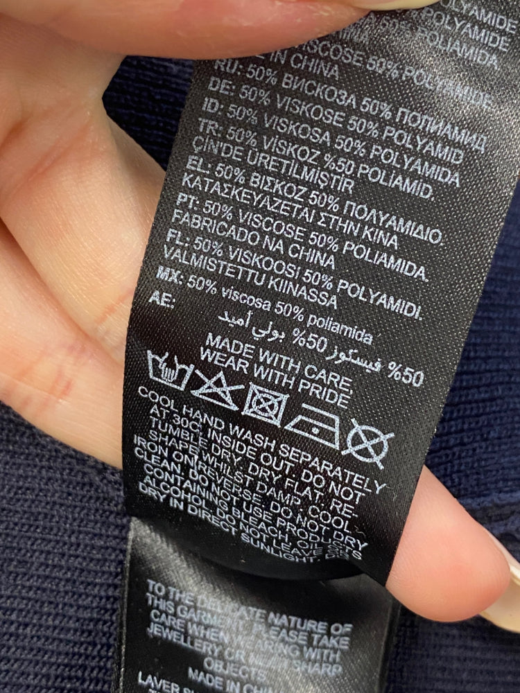 Fabulous Ted Baker Dress UK12 Navy broderie sleeve BM051