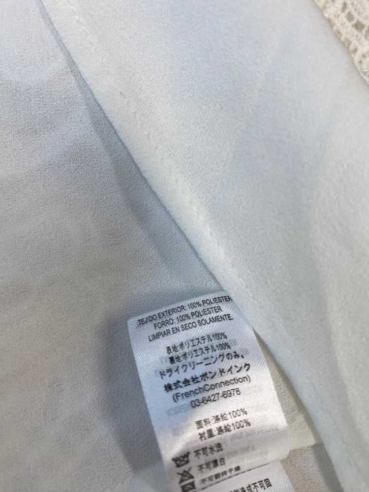 Fabulous French Connection Midi Dress Uk16 White Broderie overlay occasion events BM051