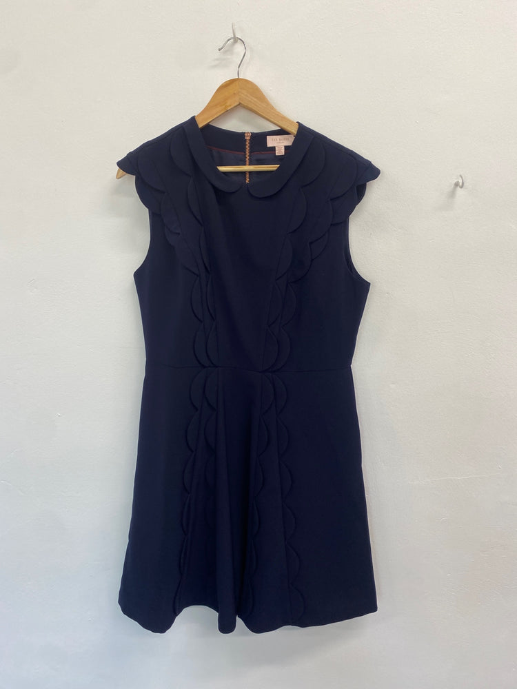 Fabulous Ted Baker Dress UK14 Navy blue BM051