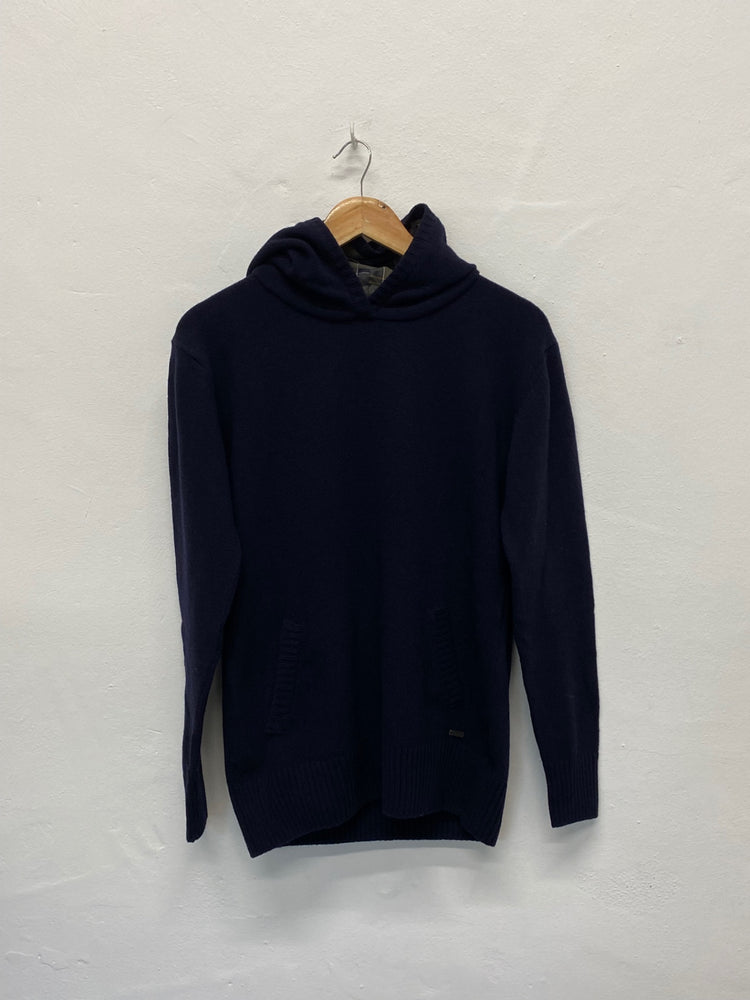 Fabulous Barbour Birnam Hoodie Uk14 Navy blue tartan details CM416