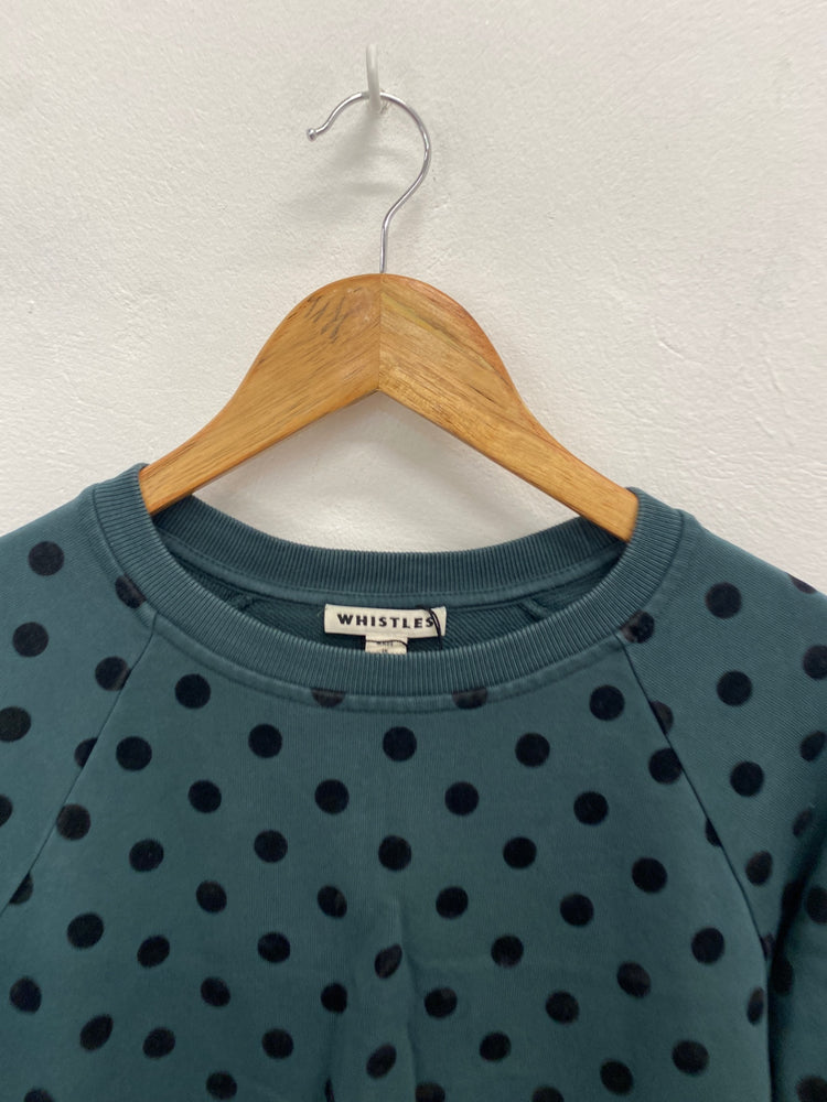 Fabulous WHISTLES Sweatshirt UK S Green spotted SD353