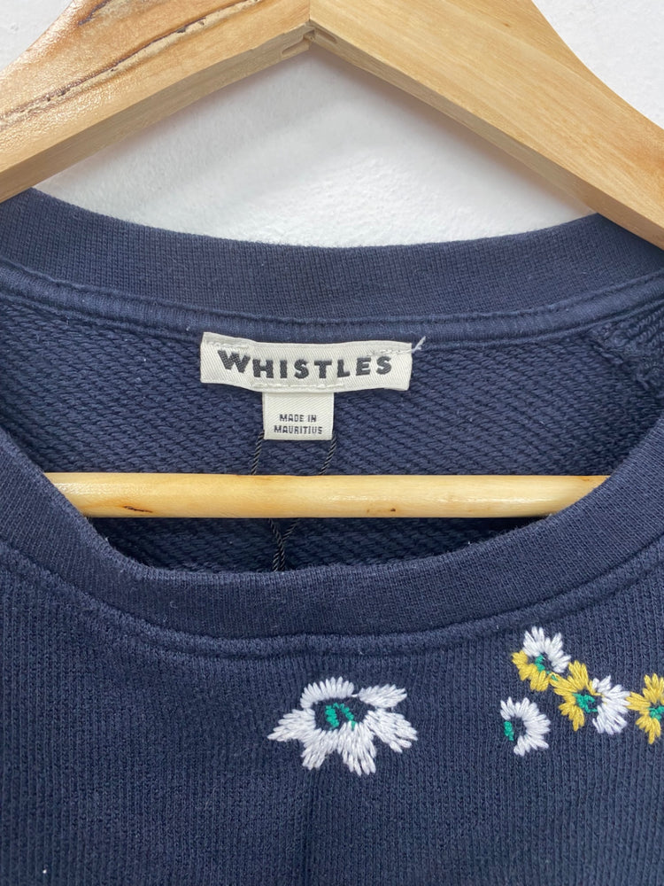 Fabulous Whistles Floral Sweatshirt UK S Navy SD353