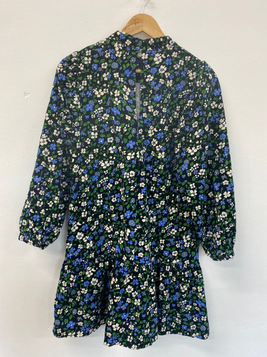 Fabulous Whistles Mini Dress UK10 Black Ditsy Floral SD353