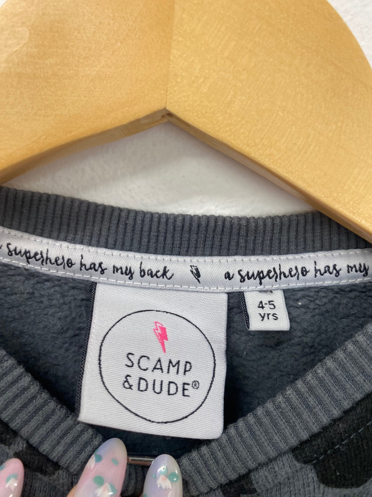 Fabulous Scamp & Dude Sweater Dress 4-5yrs Grey & Black Animal Print SD353