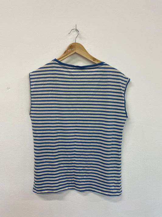 Fabulous Armedangels Blue & Cream Stripe Tank UK S JC003