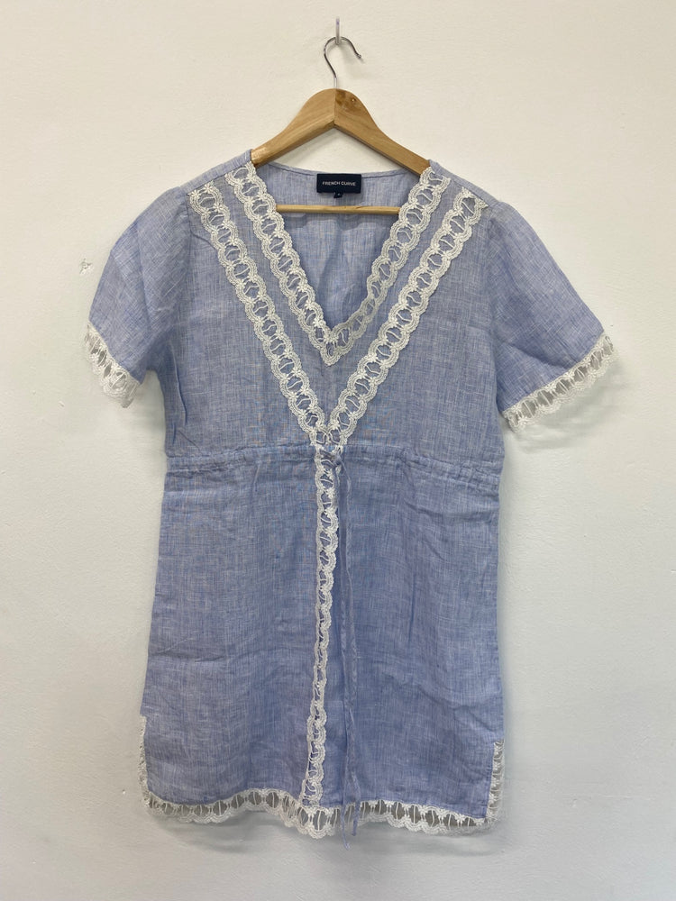 Fabulous FRENCH CURVE Beach Cover UK S Light Blue JC003