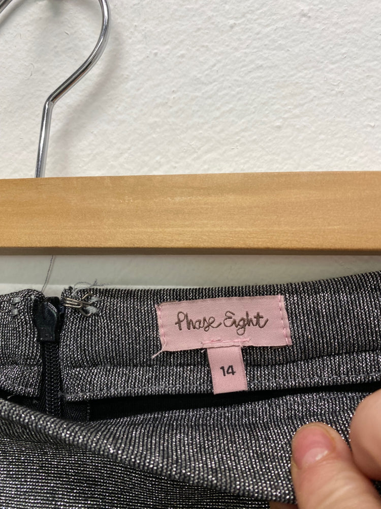 Fabulous Phase Eight A-Line Skirt Uk14 Dark Silver sparkly Occasion EJP01