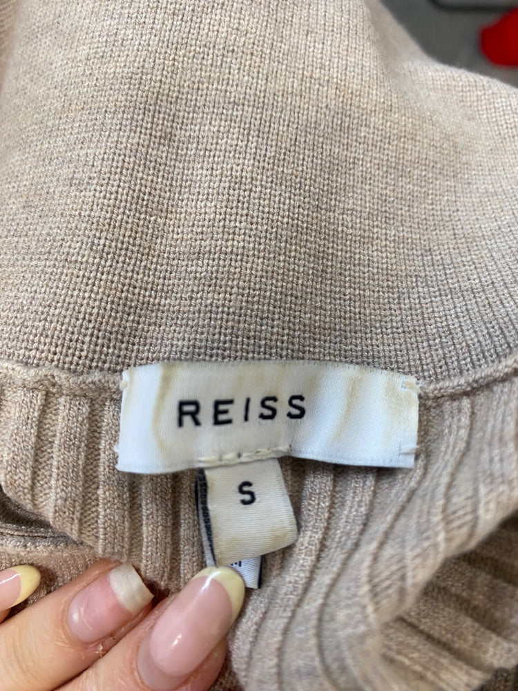 Fabulous REISS mason ribbed Midi Dress UK S Beige LW002