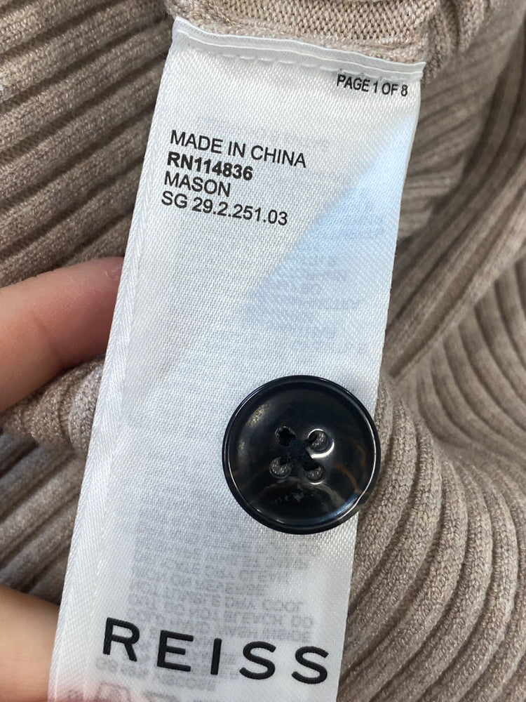 Fabulous REISS mason ribbed Midi Dress UK S Beige LW002