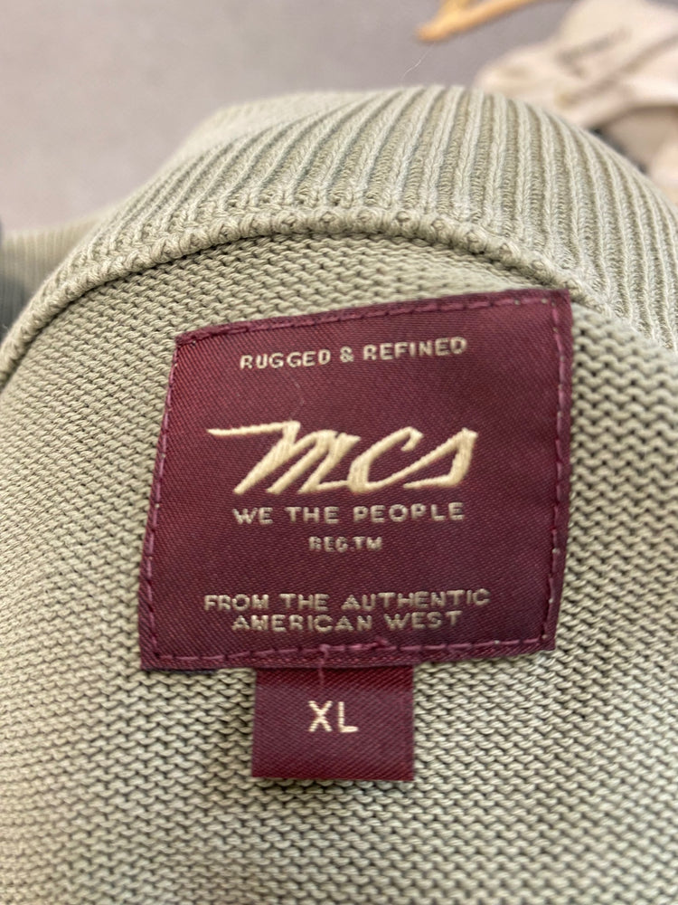 Classic MCS Sweater UK XL Olive Green quarter zip FK116