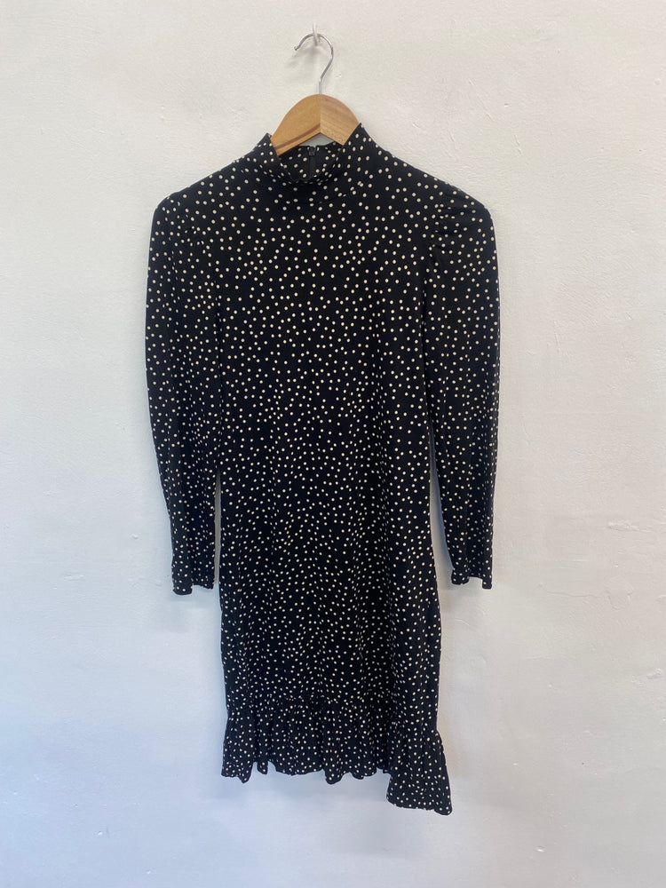 Fabulous Unknown Dress UK10 Black with white polka dots