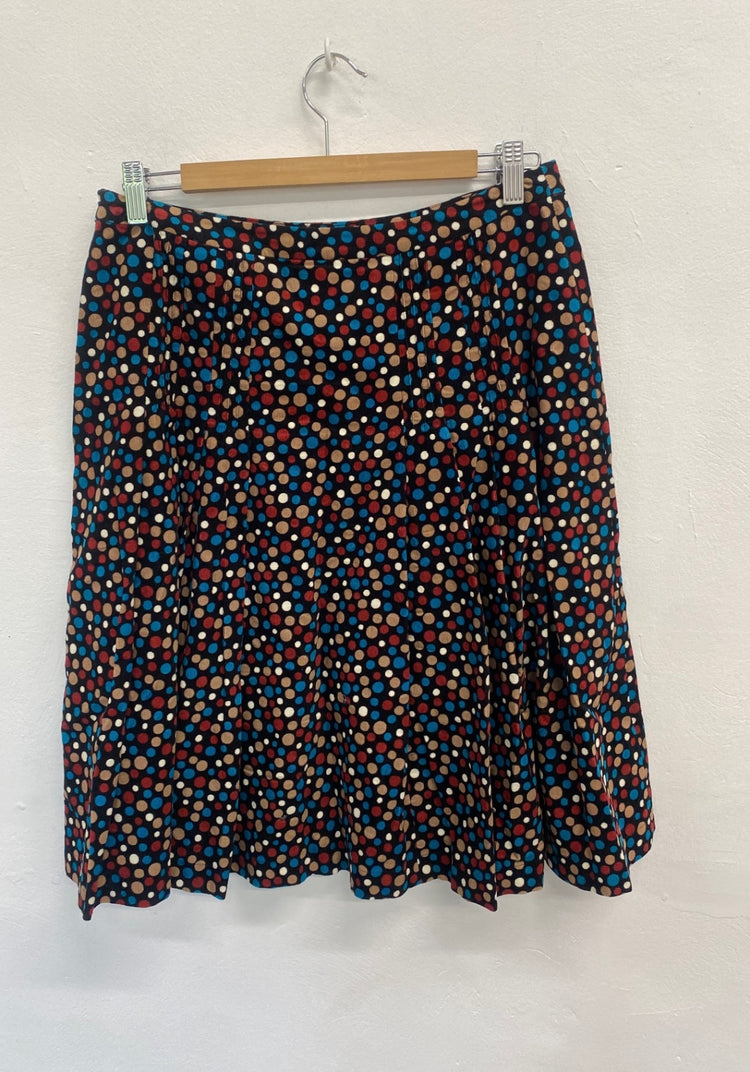 Fabulous HOBBS Skirt UK10 Black with multicolored dots FK116