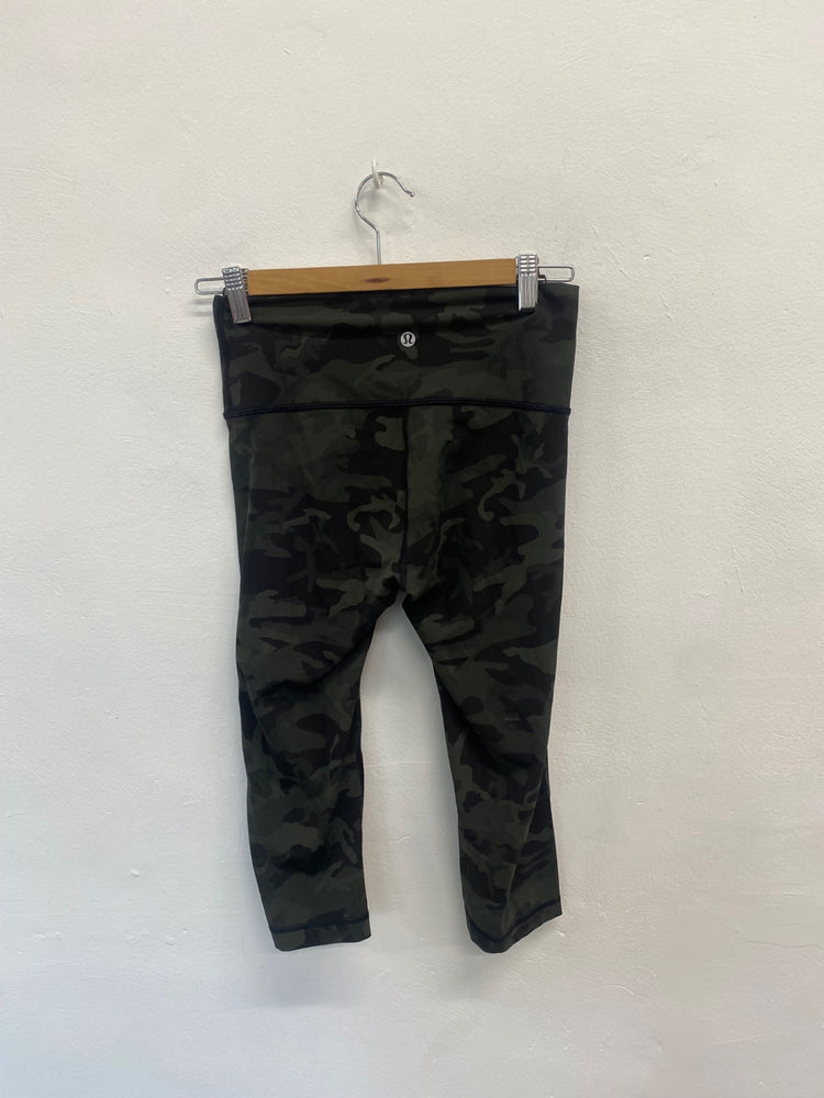 Fabulous Lululemon Leggings UK10 Camouflage khaki active FK116